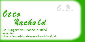 otto machold business card