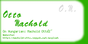 otto machold business card